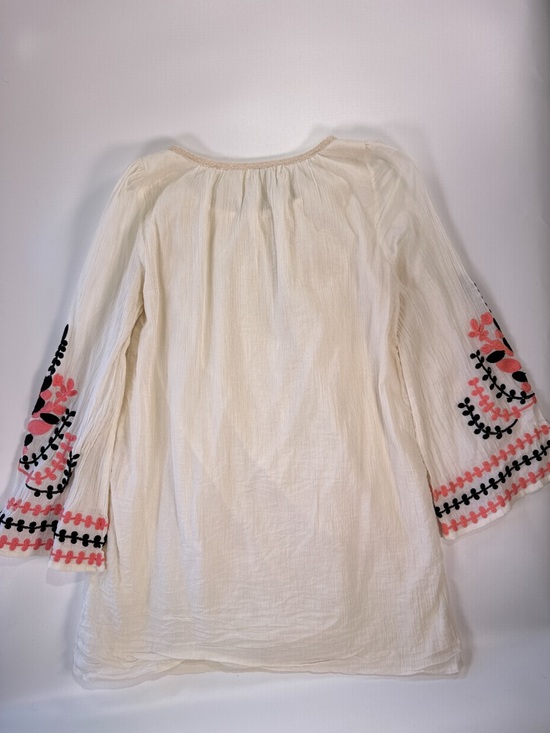 Umgee Women’s Embroidered Sleeve Peasant Blouse Cream Boho Size M - Picture 8 of 12